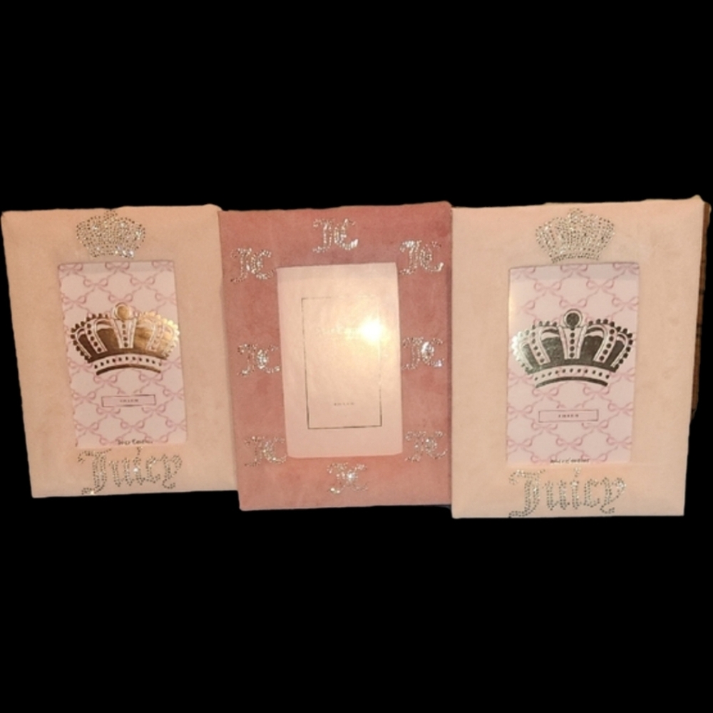 Juicy Couture Pink and Silver Crown Photo Frame Set Of 3